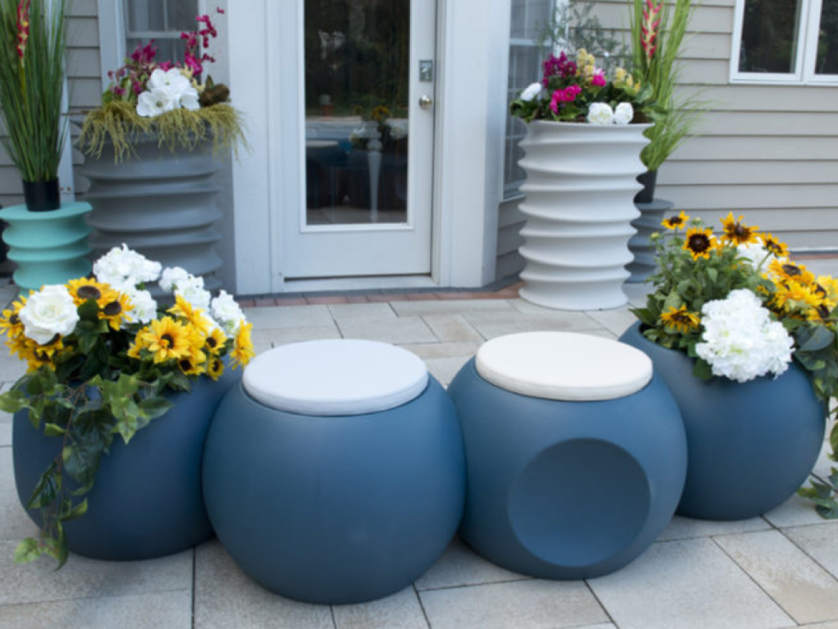 cobalt large planter with built in drainage